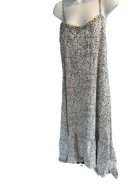 Black & White Spotted Dress with Slim Straps